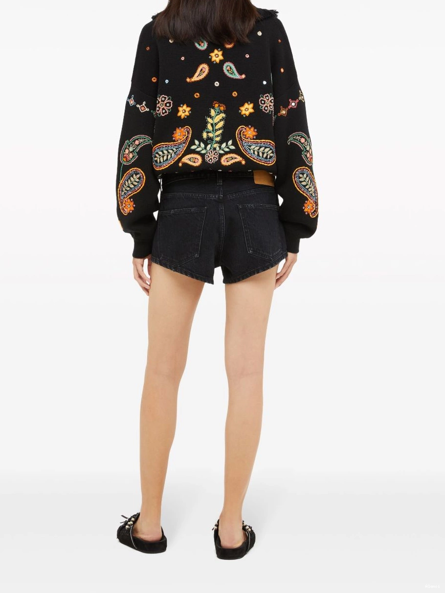 Affordable denim Women Energy embroidered Alanui shorts Inner 0731